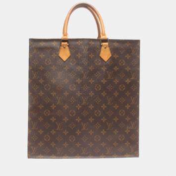Pre Owned Louis Vuitton Brown Monogram Canvas  Sac Plat Tote