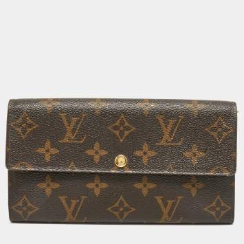 Pre Owned Louis Vuitton Monogram Canvas Fleuri Sarah Wallet 