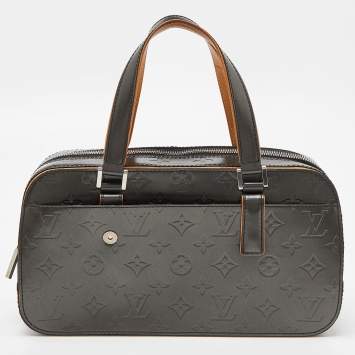 Pre Owned Louis Vuitton Grey Monogram Leather Mat Shelton Bag
