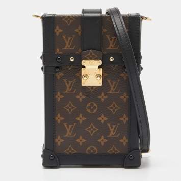 Pre Owned Louis Vuitton Brown/Black Monogram Canvas Pochette Trunk Vertical Bag