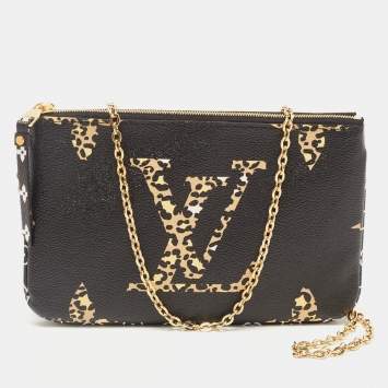 Pre Owned Louis Vuitton Black Monogram Giant Canvas Jungle Double Zip Pochette