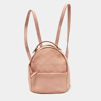 Pre Owned Louis Vuitton Rose Poudre Monogram Empreinte Leather Sorbonne Backpack
