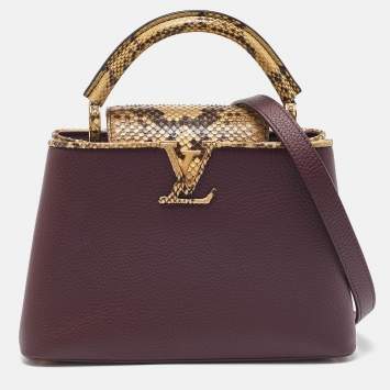 Pre Owned Louis Vuitton Flamme Taurillon Leather and Python Capucines BB Bag