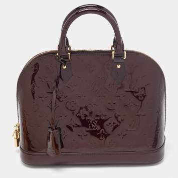 Pre Owned Louis Vuitton Amarante Monogram Vernis Alma PM Bag