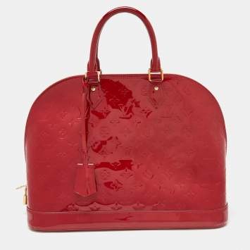 Pre Owned Louis Vuitton Pomme D Amour Monogram Vernis Alma GM Bag