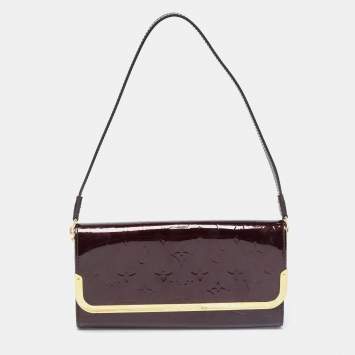 Pre Owned Louis Vuitton Amarante Monogram Vernis Rossmore MM Bag