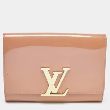 Pre Owned Louis Vuitton Beige Patent Leather Louise Clutch