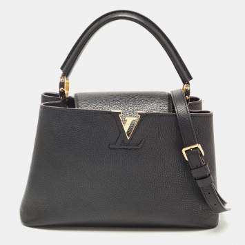 مملوكة مسبقًا Louis Vuitton Black Taurillon Leather Capucines PM Bag