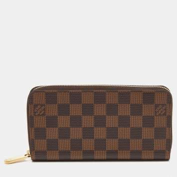 Pre Owned Louis Vuitton Damier Ebene Canvas Zippy Wallet