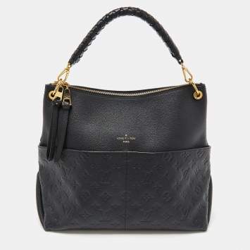 Pre Owned Louis Vuitton Black Monogram Empreinte Leather Maida Bag