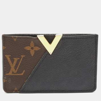 Pre Owned Louis Vuitton Black Monogram Canvas and Leather Kimono Card Case