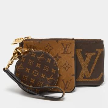 Pre Owned Louis Vuitton Monogram Canvas Trio Pouch