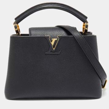 Pre Owned Louis Vuitton Black Taurillon Leather Capucines BB Bag