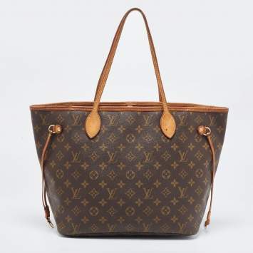 Pre Owned Louis Vuitton Brown Monogram Canvas Neverfull MM Tote Bag