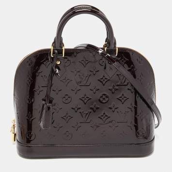 Pre Owned Louis Vuitton Amarante Monogram Vernis Alma PM Bag