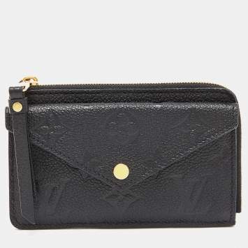 Pre Owned Louis Vuitton Black Monogram Empreinte Leather Recto Verso Card Holder