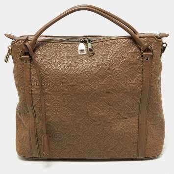 Pre Owned Louis Vuitton Gris Pearl Monogram Antheia Leather Ixia MM Bag
