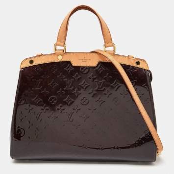 Pre Owned Louis Vuitton Amarante Monogram Vernis Brea GM Bag