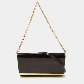Pre Owned Louis Vuitton Amarante Monogram Vernis Ana Clutch Bag