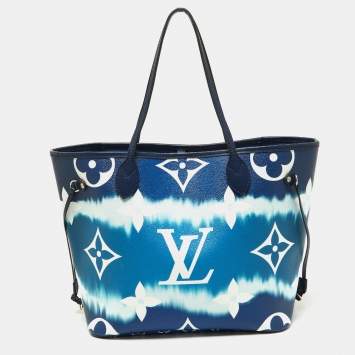 Pre Owned Louis Vuitton Blue Monogram Canvas Escale Neverfull MM Bag