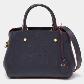 Pre Owned Louis Vuitton Marine Rouge Monogram Empreinte Leather Montaigne BB Bag