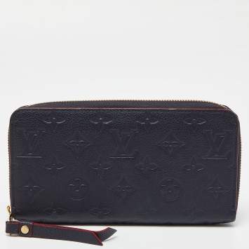 Pre Owned Louis Vuitton Marine Rouge  Monogram Empreinte Leather Zippy Wallet