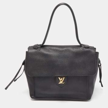 Pre Owned Louis Vuitton Black Leather Lockme MM Bag