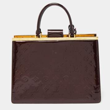 Pre Owned Louis Vuitton Amarante Monogram Vernis Deesse GM Bag