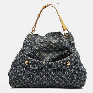 Louis Vuitton Bulles Handbag Monogram Nylon PM Blue 1414972