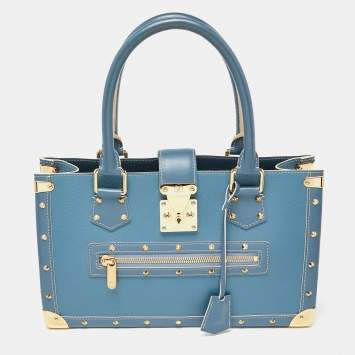 Pre Owned Louis Vuitton Blue Leather Suhali Le Fabuleux Bag