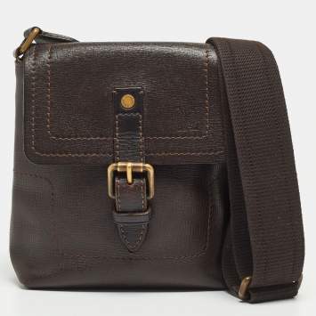 Pre Owned Louis Vuitton Coffee Utah Leather Yuma Small Messenger Bag