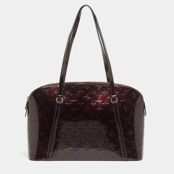 Pre Owned Louis Vuitton Amarante Monogram Vernis Avalon Zipped Bag