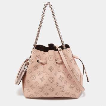 Pre Owned Louis Vuitton Magnolia Monogram Mahina Leather Bella Bucket Bag