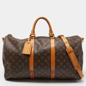 Pre Owned Louis Vuitton Monogram Canvas Keepall 50 Bandouliere Bag