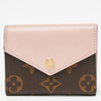 Pre Owned Louis Vuitton Rose Ballerine Monogram Canvas Zoe Wallet