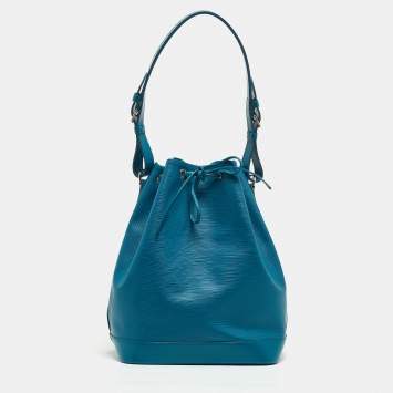 Pre Owned Louis Vuitton Cyan Epi Leather Noe Bag