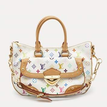 Pre Owned Louis Vuitton White Multicolor Monogram Canvas Rita Bag
