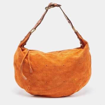 Pre Owned Louis Vuitton Orange Monogram Suede Limited Edition Onatah GM Bag