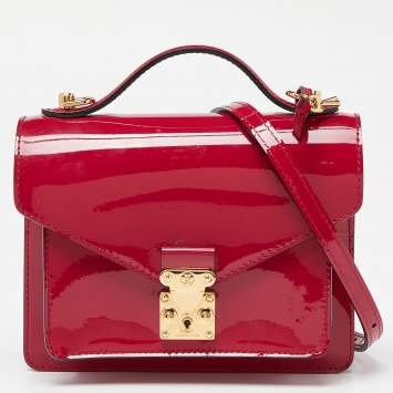 Pre Owned Louis Vuitton Fuchsia Vernis Monceau BB Bag