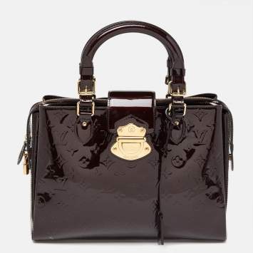 Pre Owned Louis Vuitton Amarante Monogram Vernis Melrose Avenue Bag
