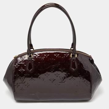 Pre Owned Louis Vuitton Amarante Monogram Vernis Sherwood GM Bag