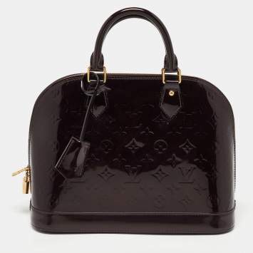 Pre Owned Louis Vuitton Amarante Monogram Vernis  Alma PM Bag