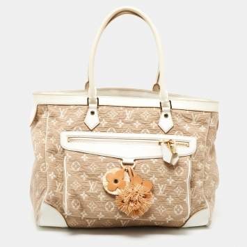 Pre Owned Louis Vuitton White Monogram Limited Edition Sabbia Cabas GM Bag
