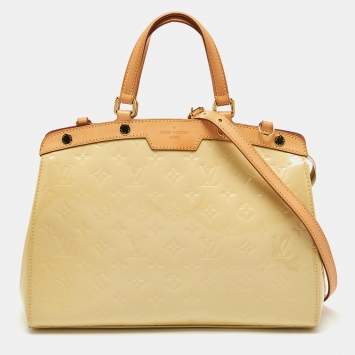 Pre Owned Louis Vuitton Citrine Monogram Vernis Brea MM Bag