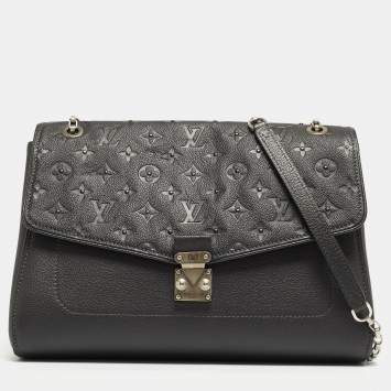 Pre Owned Louis Vuitton Platine Monogram Empreinte Leather Studded St Germain MM Bag