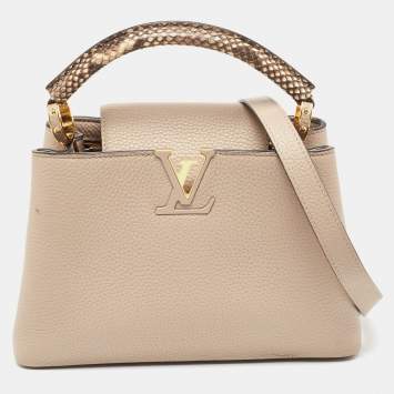 مملوكة مسبقًا Louis Vuitton Galet Taurillon Leather and Python Capucines BB Bag