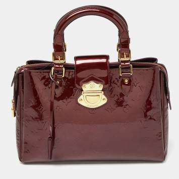 Pre Owned Louis Vuitton Amarante Monogram Vernis Melrose Avenue Bag