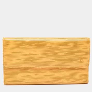 Pre Owned Louis Vuitton Tassel Yellow Epi Leather Porte Tresor International Wallet