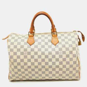 Pre Owned Louis Vuitton Damier Azur Canvas Speedy 35 Bag