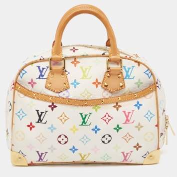 Pre Owned Louis Vuitton White/Multicolor Monogram Canvas Trouville Bag